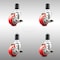 Service Caster 3 Inch 316SS Red Poly Swivel 1-1/2 Inch Expanding Stem Caster Set Brake SCC SCC-SS316EX20S314-PPUB-RED-TLB-112-4 - alternate 1